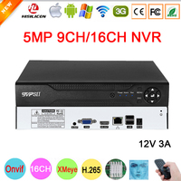 Pilot zdalnego sterowania 12V 3A maks. 8TB SATA Hi3536D XMeye Audio H.265 + 5mp 16CH 16 kanałowy 9CH wykrywanie twarzy człowieka Onvif CCTV IP DVR NVR 1